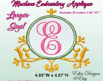 Ornate Monogram Frames Machine Embroidery Monogram Fonts Digital Download