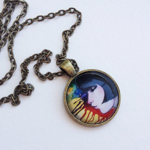 Items similar to Irene Glass-Domed Pendant Necklace on Etsy