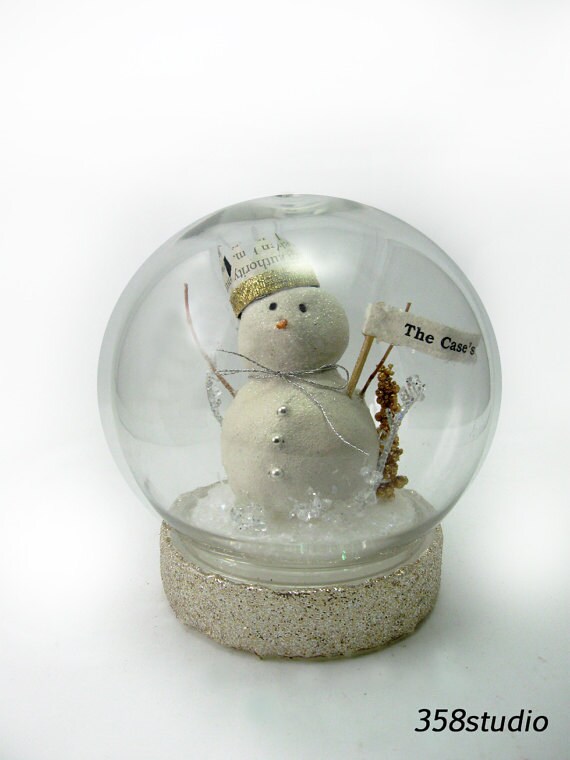 Items similar to Snowman Snow globe, Christmas Decoration