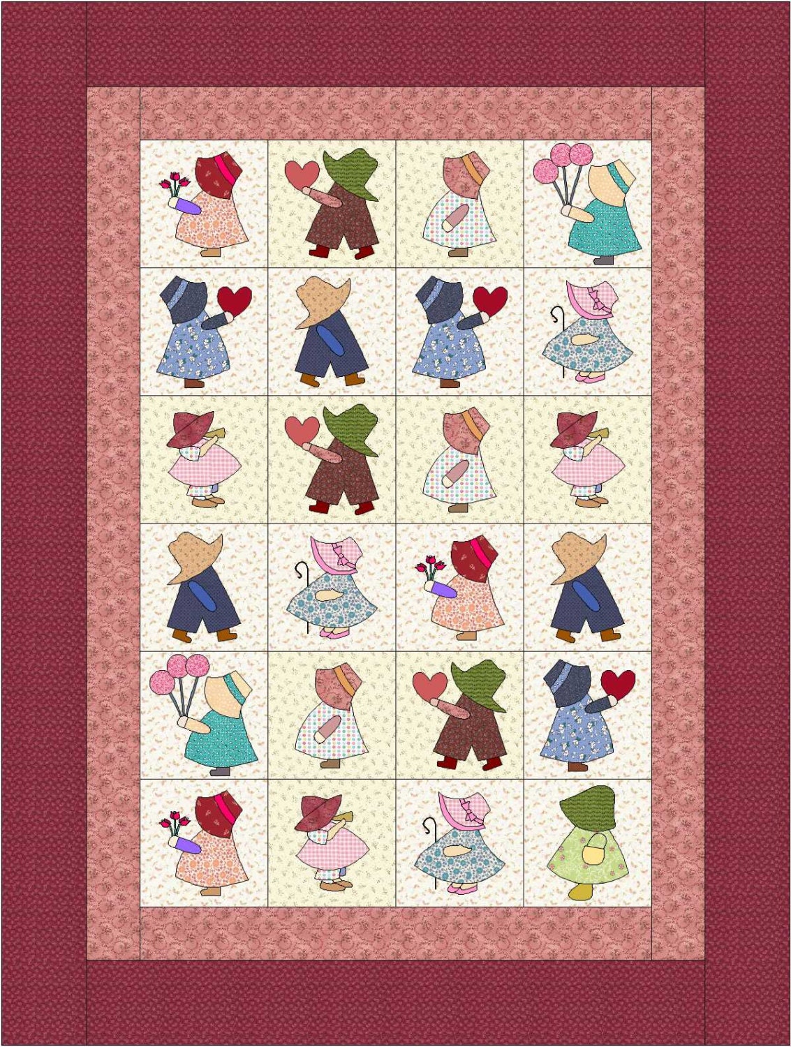 Quilt Pattern PDF Sue Quilt measures by TJsQuilting