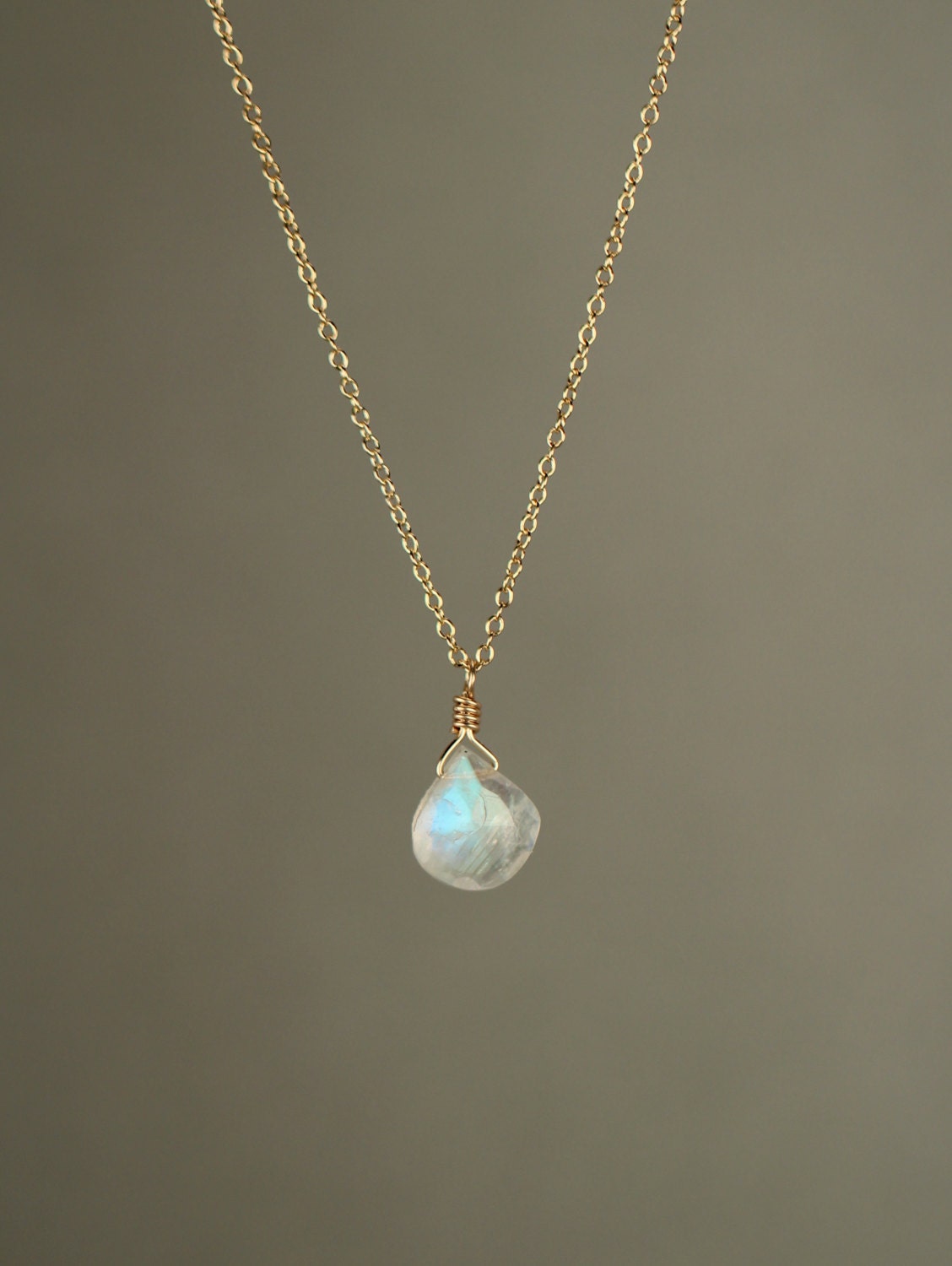 Moonstone necklace rainbow moonstone necklace dainty and