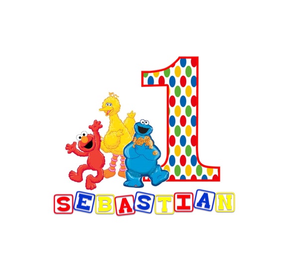 Sesame Street Birthday Shirt Polka Dot Design by funfashionsetc