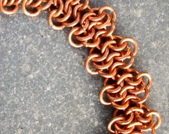 Copper Anklet Helm Weave Chain Mail Viking Norse Celtic