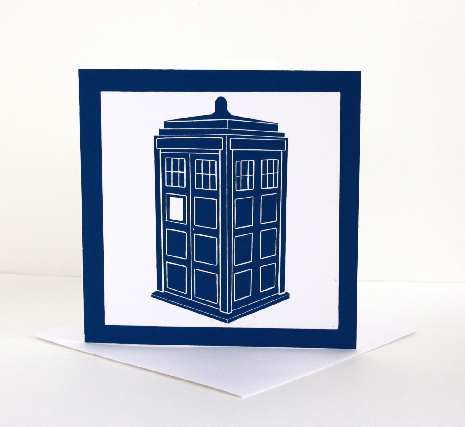 Dr Who Birthday Card. Tardis Print Greetings by TheLinoPrintShop
