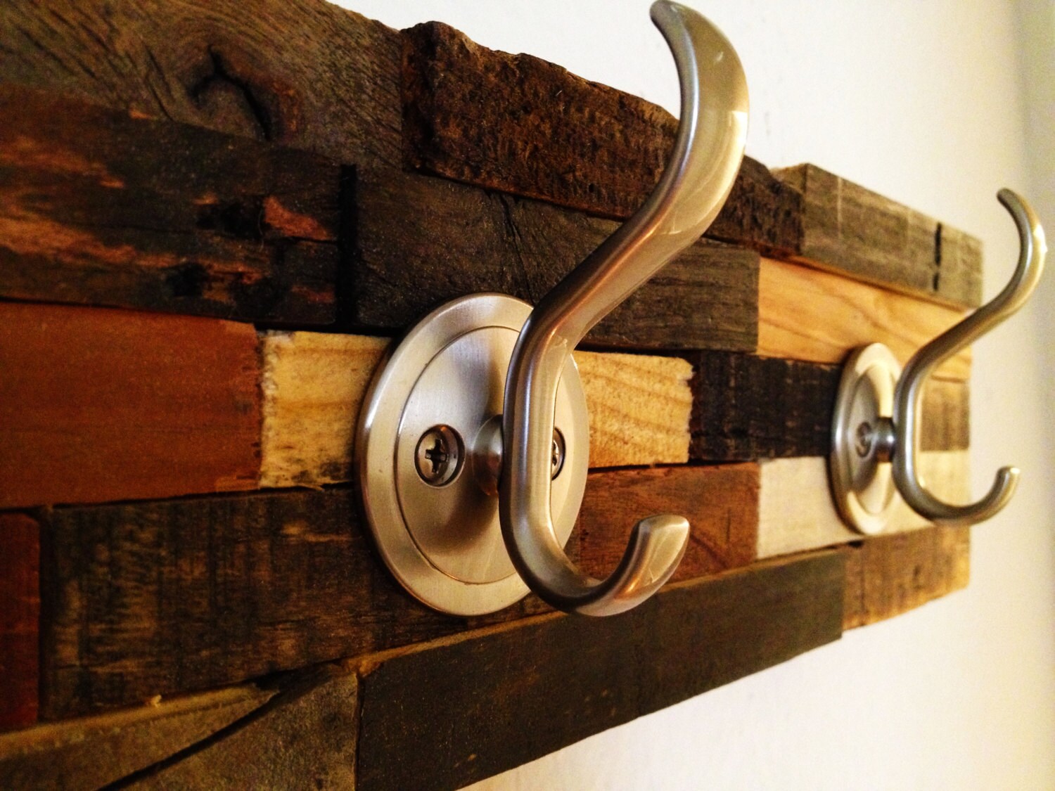 Rustic Coat Rack 2 hook Sweet Artistic Hanger created from