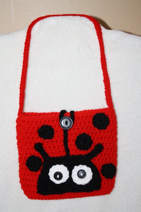 Ladybug purse. Child purse. Crochet. Handmade.