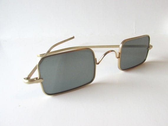 1960's Ben Franklin Sunglasses Gold Frame Beatles Era