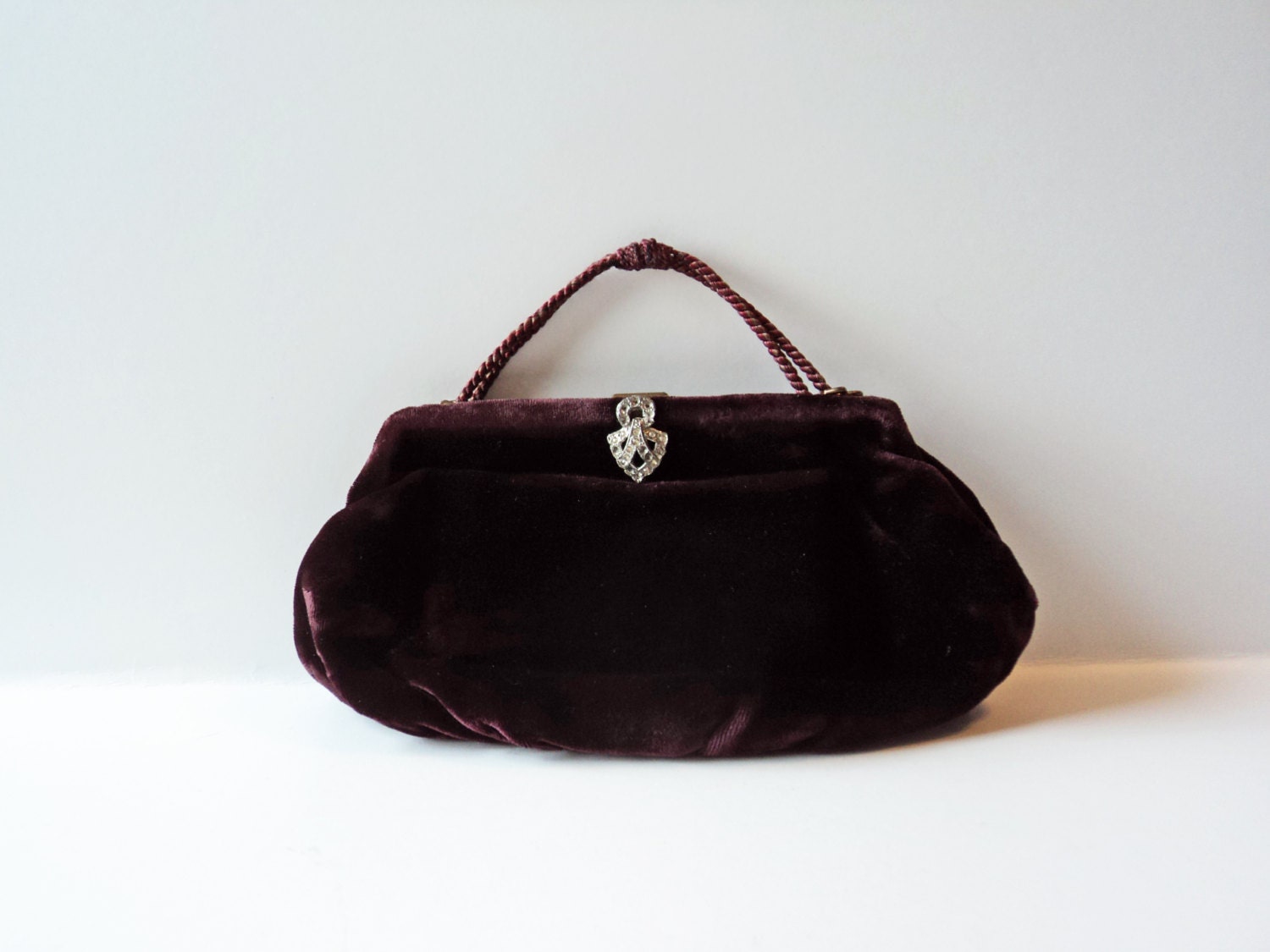 Velvet Evening Bag Purse Maroon Burgundy by KanariKouture on Etsy