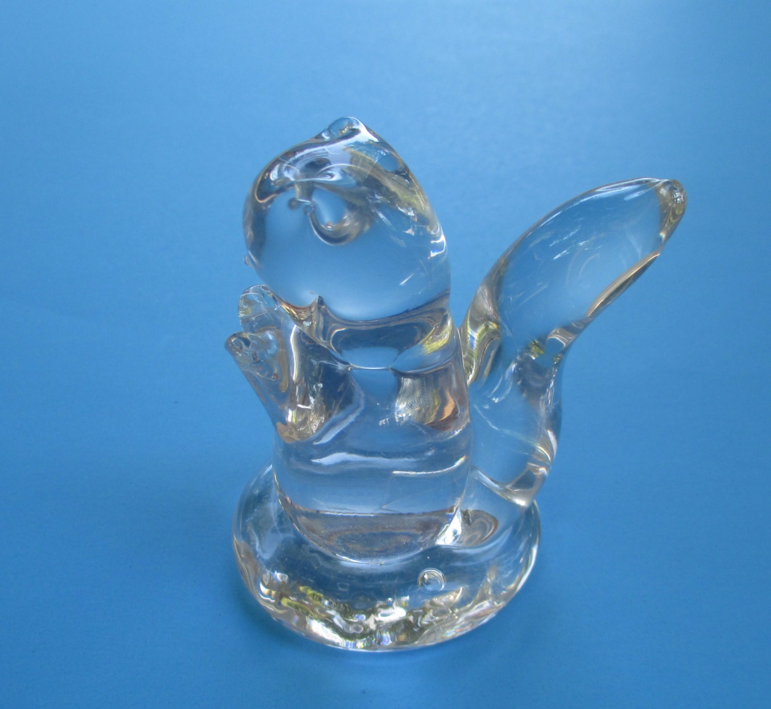 Vintage Glass Squirrel Figurine Hand Blown by TREASUREandSUCH