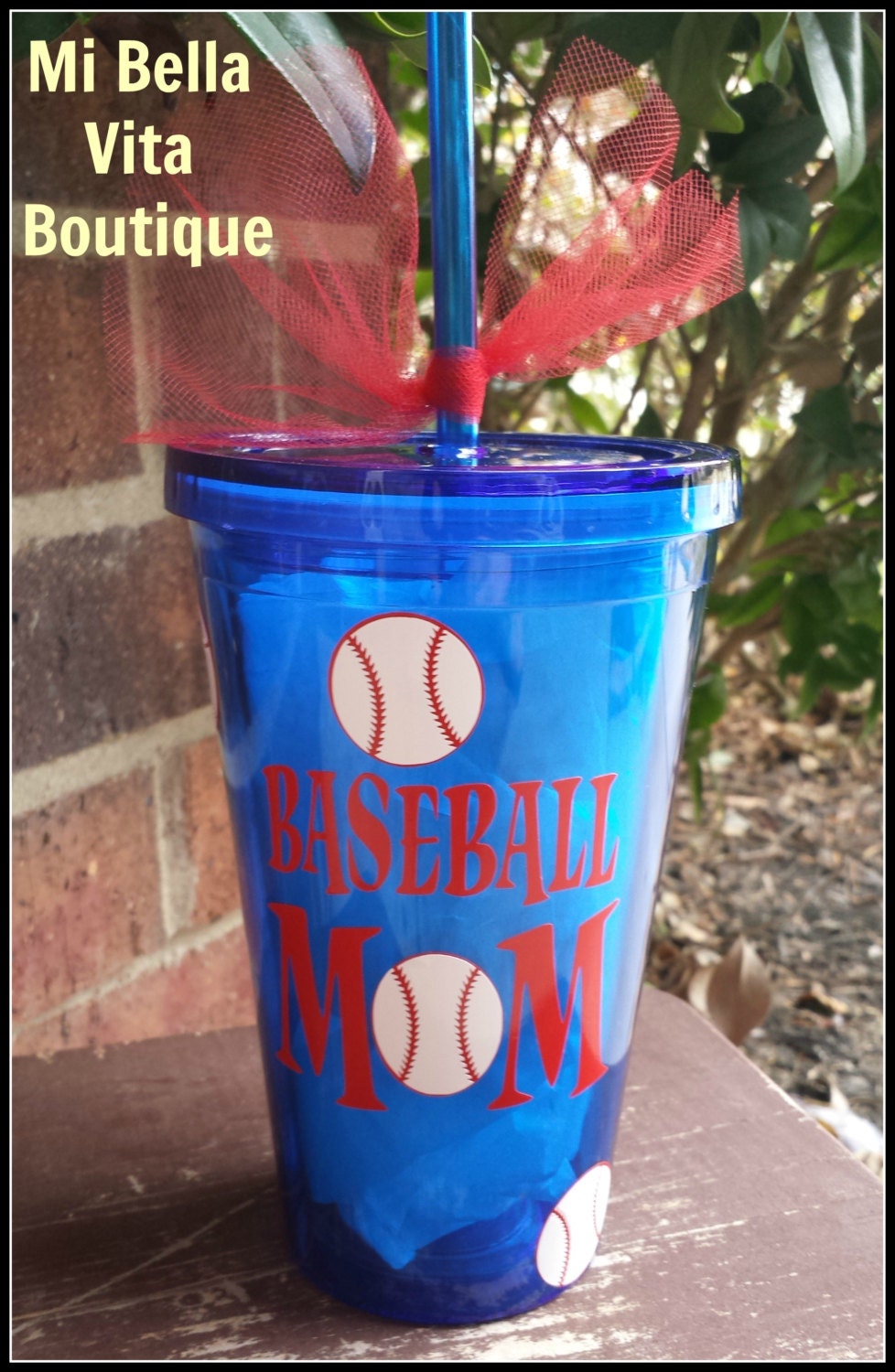 Baseball MOM Tumbler Personalized 16 oz Acrylic Tumbler
