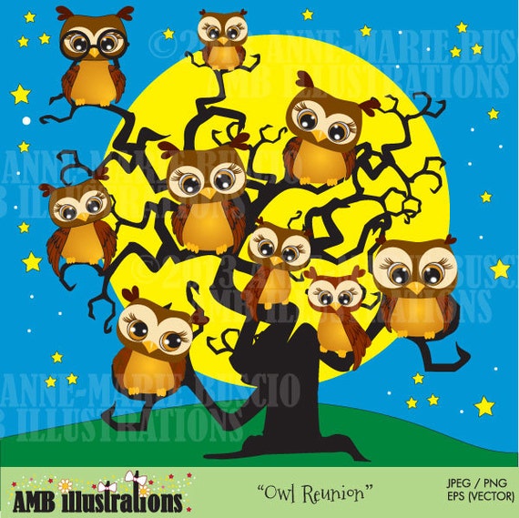 Halloween Owls clipart, Halloween clipart, owl clipart, commercial use, vector graphics, digital clip art, digital images - AMB-283 Il_570xn