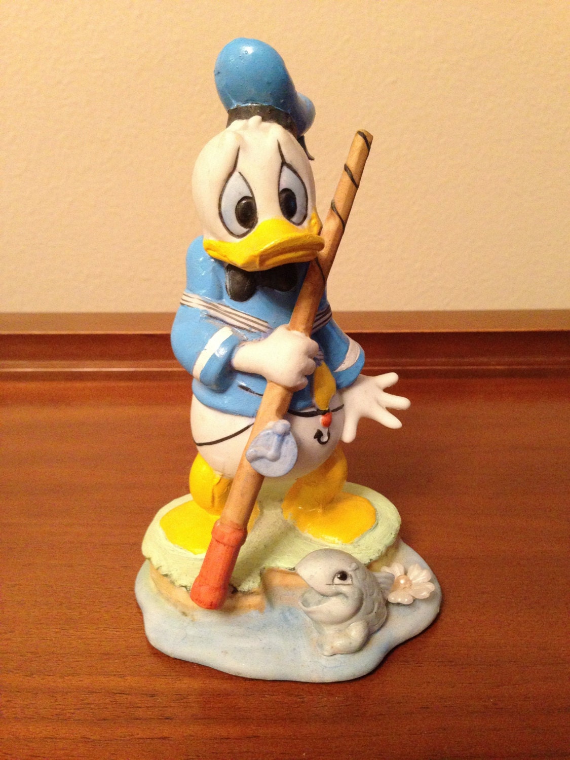 Vintage Donald Duck Fishing Figurine Walt Disney Productions