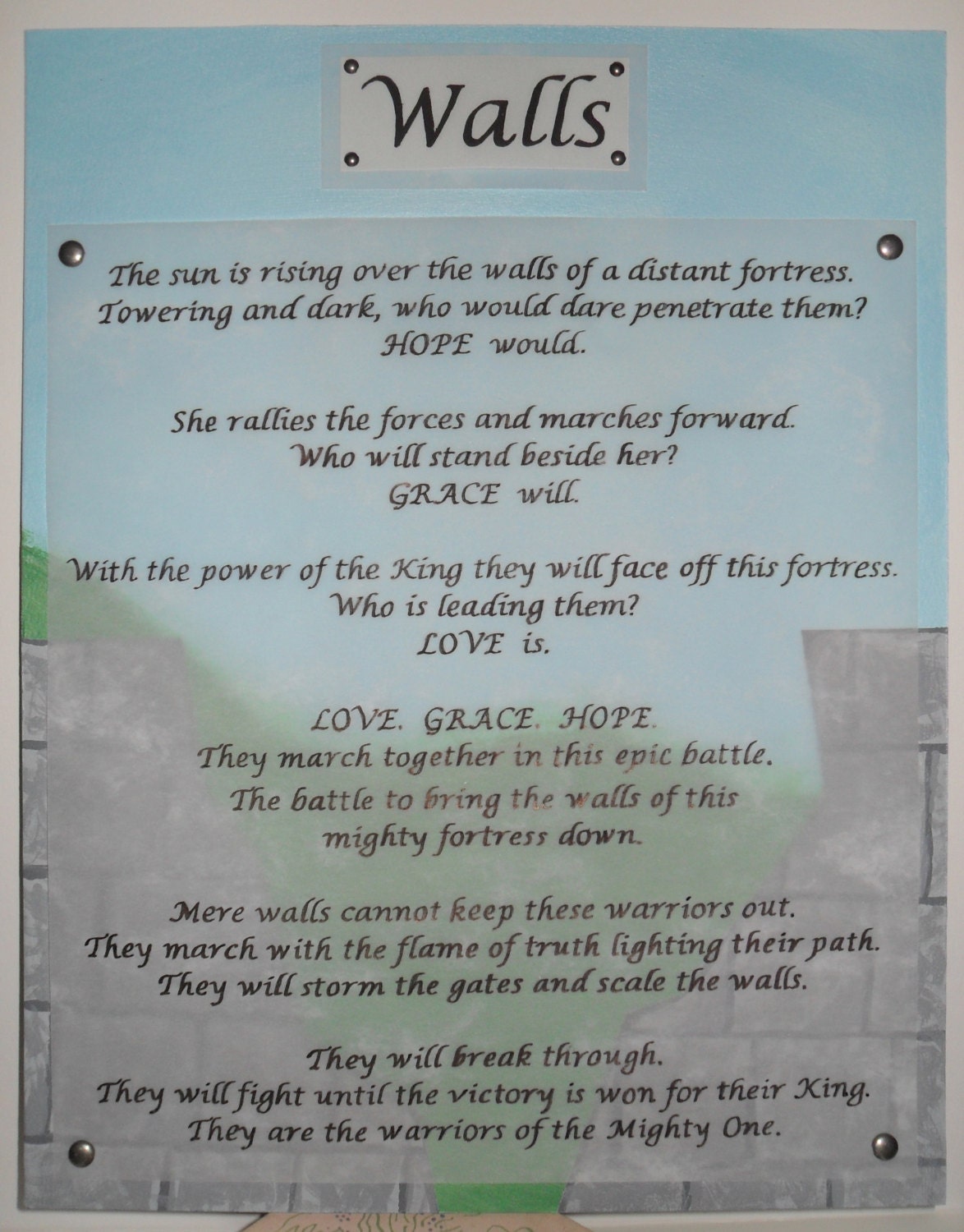 Original Poem Walls Acrylic Wall Hanging