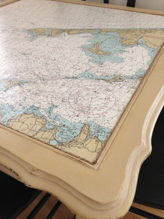 table nautical chart Nautical Chart Map Vintage with Table Square