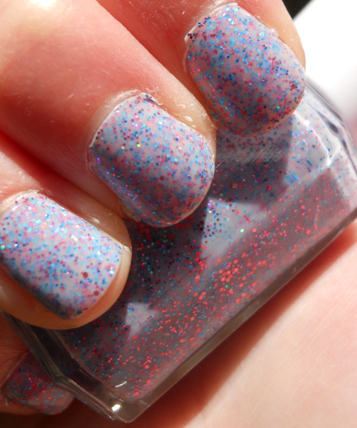 australia $2 polish nail in Microglitter Blue Holographic Nail Pink and a Polish