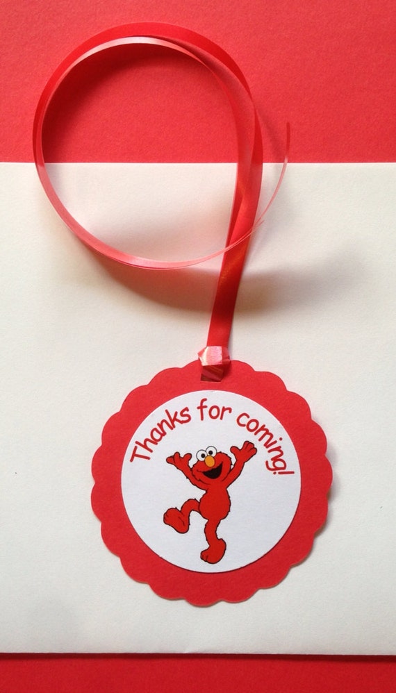 Items similar to Elmo Birthday Party/Favor Gift Tags on Etsy