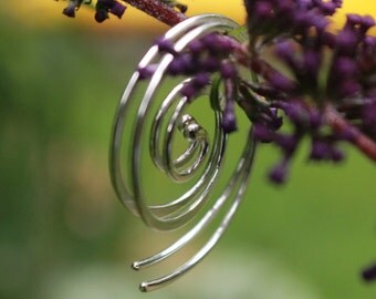 Sterling Spiral Earrings, Silver Dangle Earrings