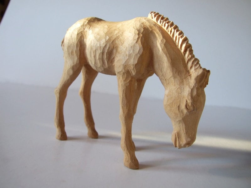 Incredible swedish carving horse / / Wood carved foal Fiske