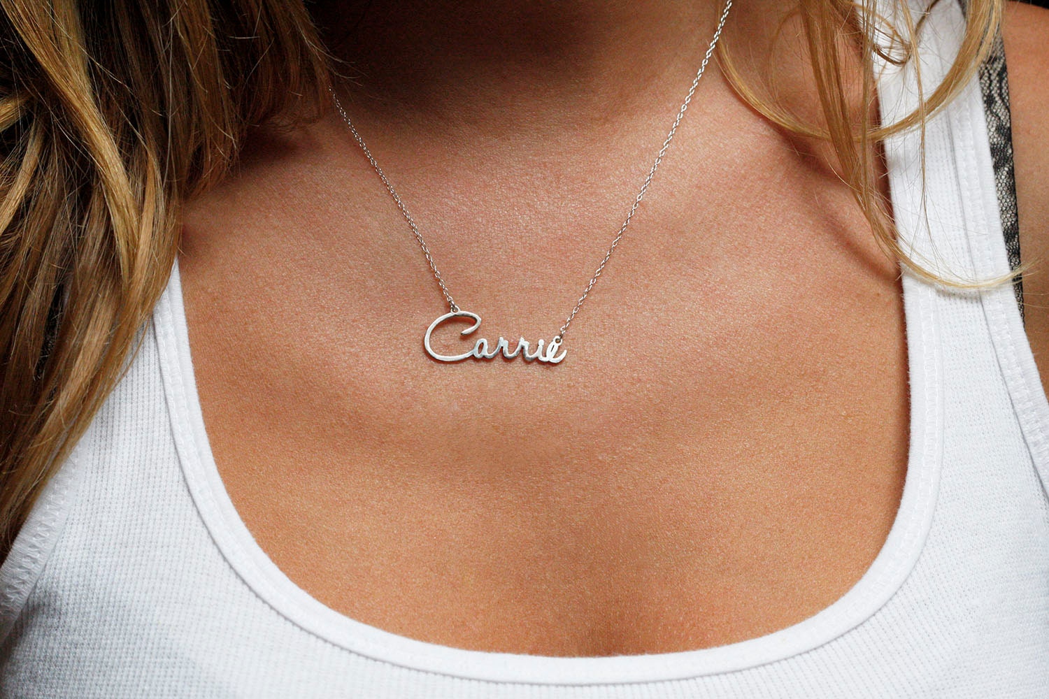 Name Necklace Carrie Gold Necklace Nameplate Necklace Gold 4441