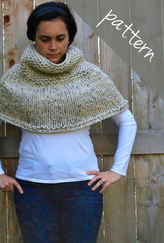 Knitting PATTERN Poncho Cape Chunky Cape Easy