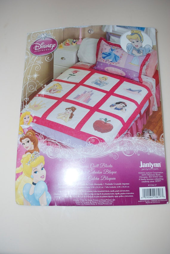 Disney Princess Quilt Blocks Stamped Cross Stitch by Janlynn