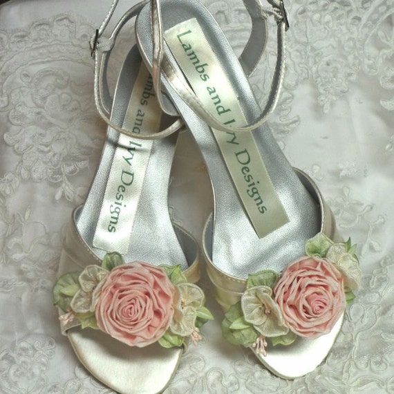 Garden Wedding Pink Rose Wedding Shoes Bridal Shoes By Ajunebride