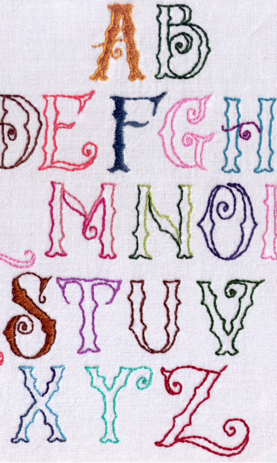 alphabet hand embroidery pattern font briarwood gardens