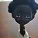 ON SALE Jointed sculpted Art doll - Black Simone