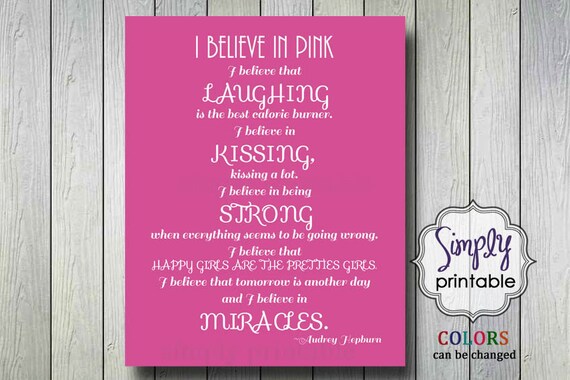 I Believe in Pink Wall Print Il_570xn