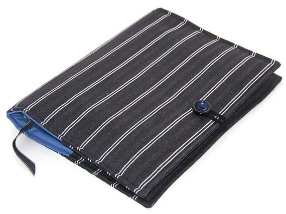 Ring Binder File Cover DENIM PINSTRIPE by WhimsyWooDesigns on Etsy