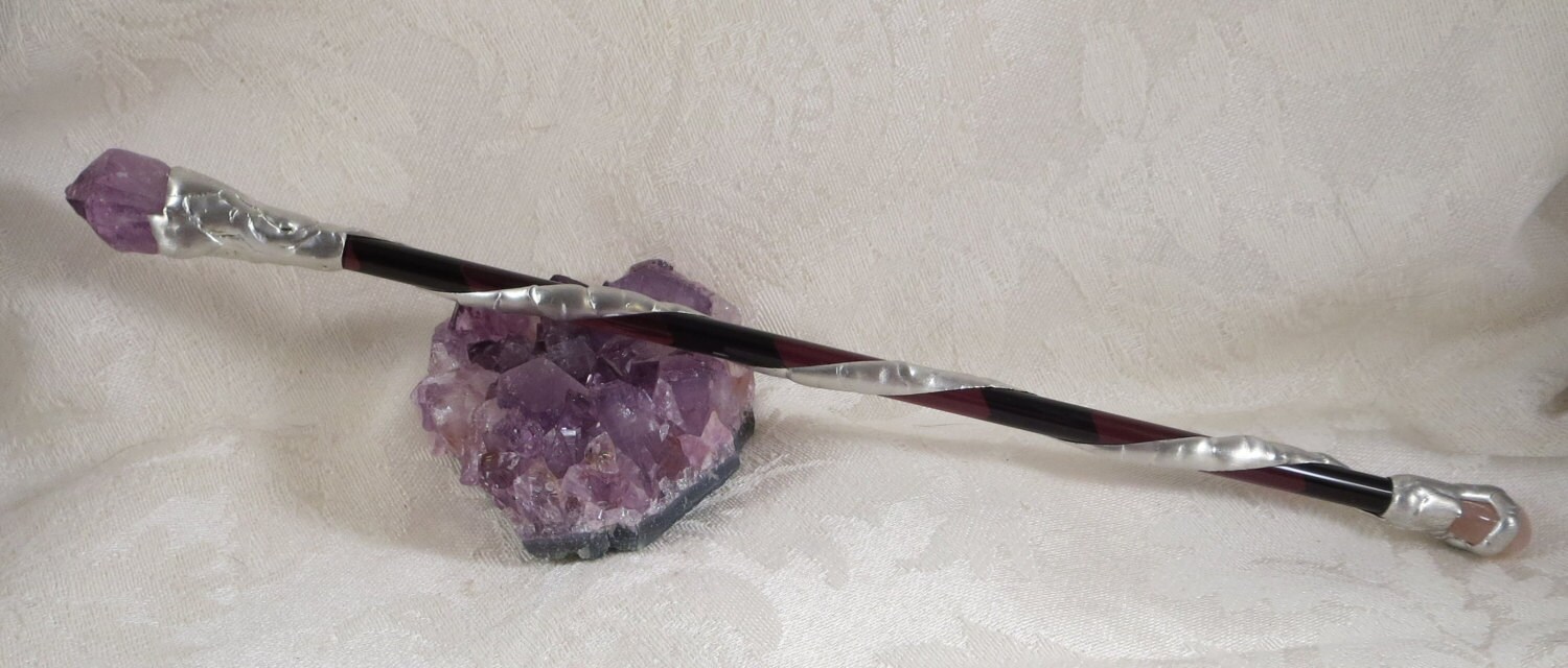 Natural Amethyst Crystal Wand / Wicca by DragonStarCreations1