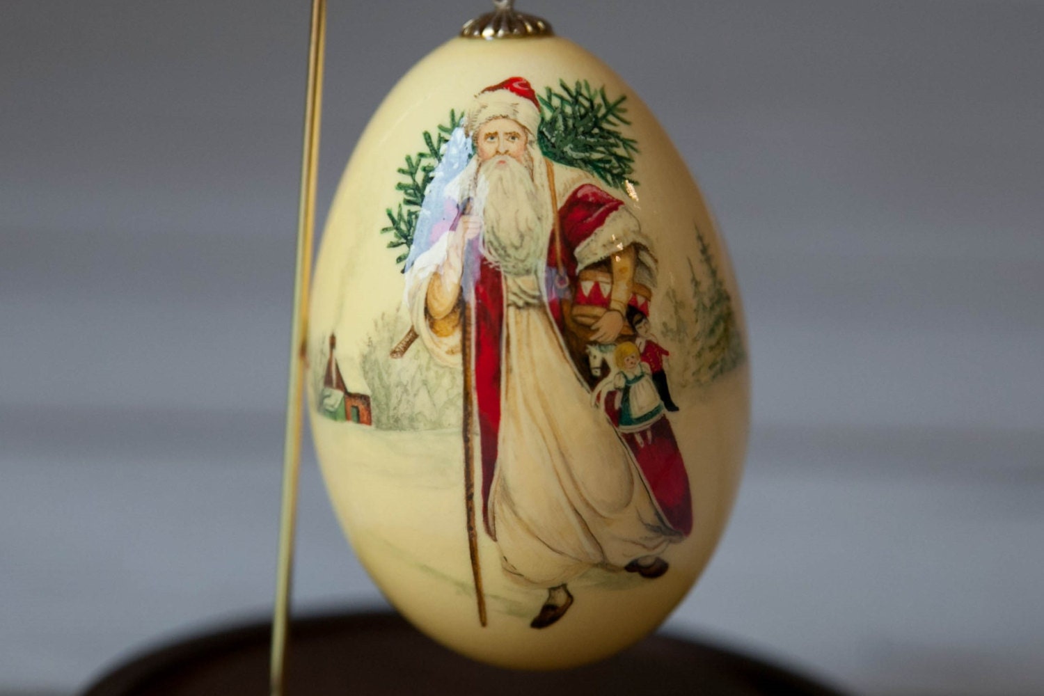 Hand painted Goose Egg Christmas Ornament / Art by CleverGirlies