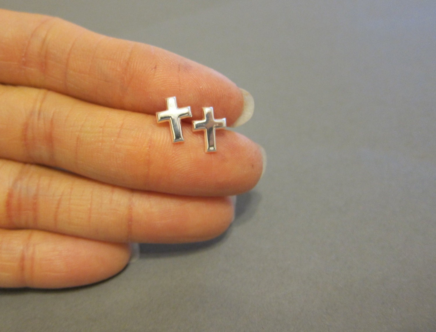 Sterling Silver Cross Stud Earrings Cross Earrings