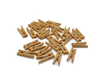 100 Clothespins, Wood Clothespins, Tea Dyed Clothespins, Rustic Clothespins, Small Clothespins, Mini Clothespins, tea stain clothespin