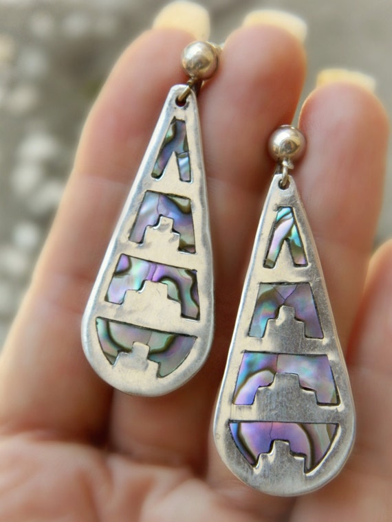 vintage abalone earrings
