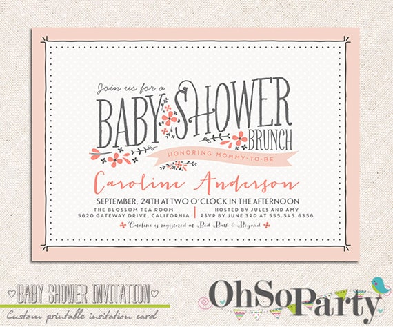 Baby Shower Brunch Invitation Wording 7