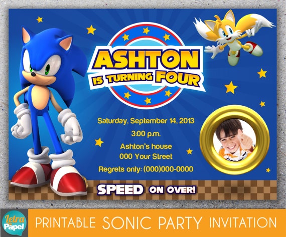 Printable Sonic Invitations 1
