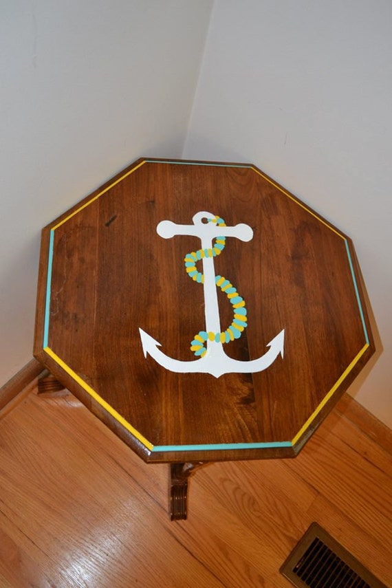 Nautical Side Table Anchor Table by FauxAntiquesFoYou on Etsy