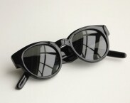 Classic round with horn rim solid plastic frame vintage sunglasses R61a