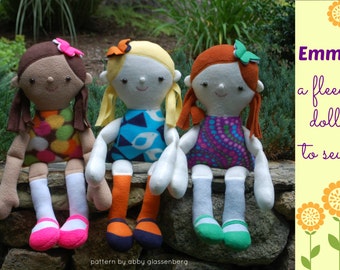 Emma - a fleece doll to sew, with easy-to-follow instructions and step-by-step photos