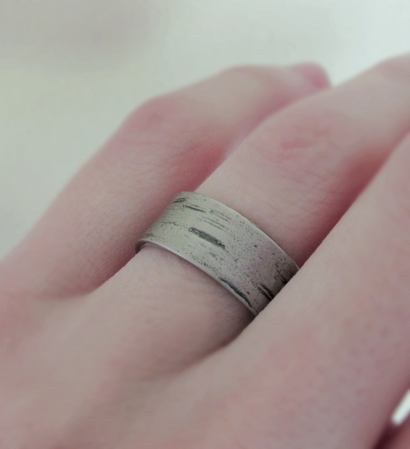 Birch Bark Wedding Ring in 14k Palladium White Gold by esdesigns