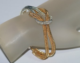 Glam ... Knotted Bracelet . Love Knot . Silver . Gold . Magnetic Closure . Chic . Modern . Handmade Jewelry . Knot Ready for Prime Time