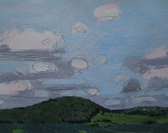 Late Summer, Mount Pleasant, Original Landscape Painting on Paper, Stooshinoff