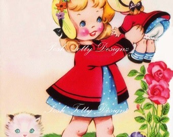 Me and My Favorite Doll Vintage Digital Greetings Card Download Printable Images (388)