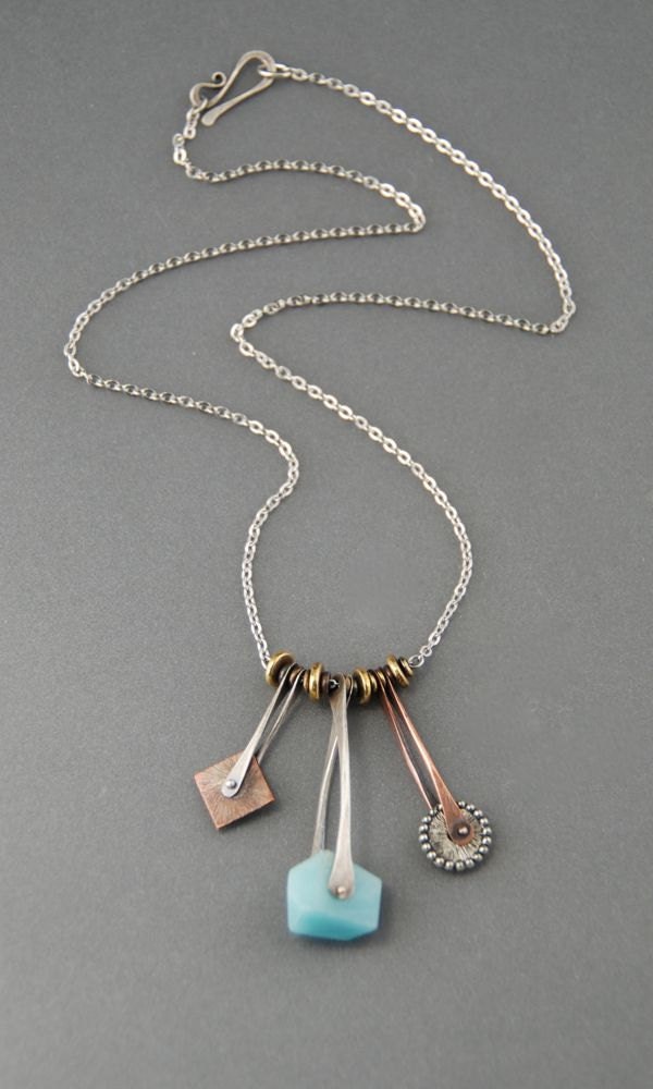 Three Pendulum Necklace by MaggieJJewelry on Etsy