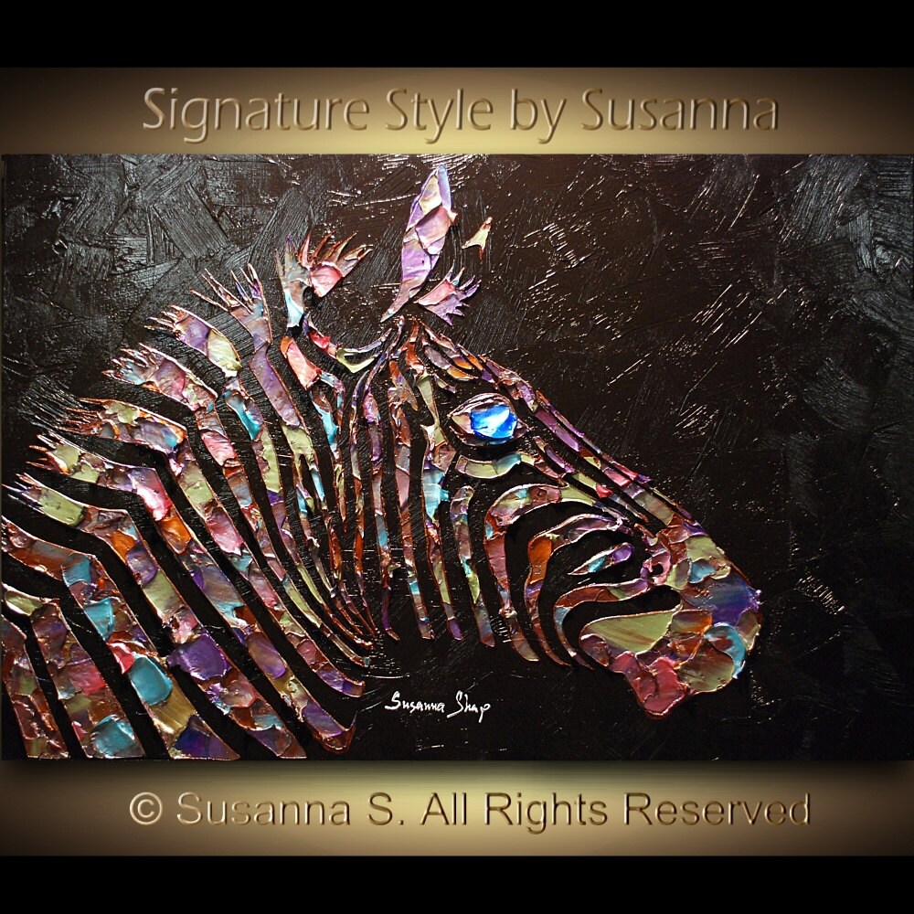 Original Zebra Painting Large abstract Zebra Art by ModernHouseArt