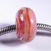 Large Hole Silver Core Charm Bead - Purple Blush - BBGLASSART Lampwork boro glass bead European Charm