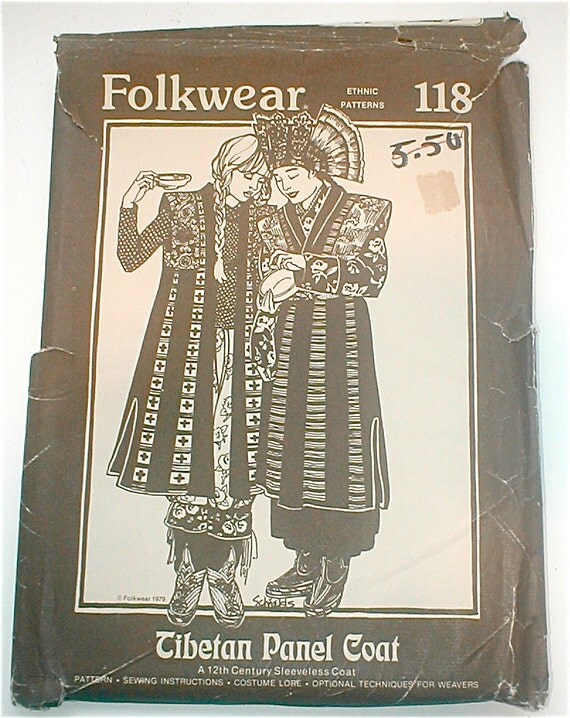 Vintage Folkwear Ancient Tibetan Panel Coat Pattern Ethnic