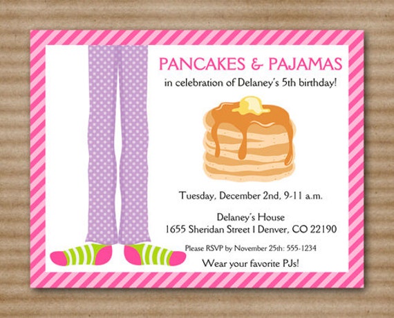 Pancakes and Pajamas Invitation / Pancakes by PaperHouseDesigns