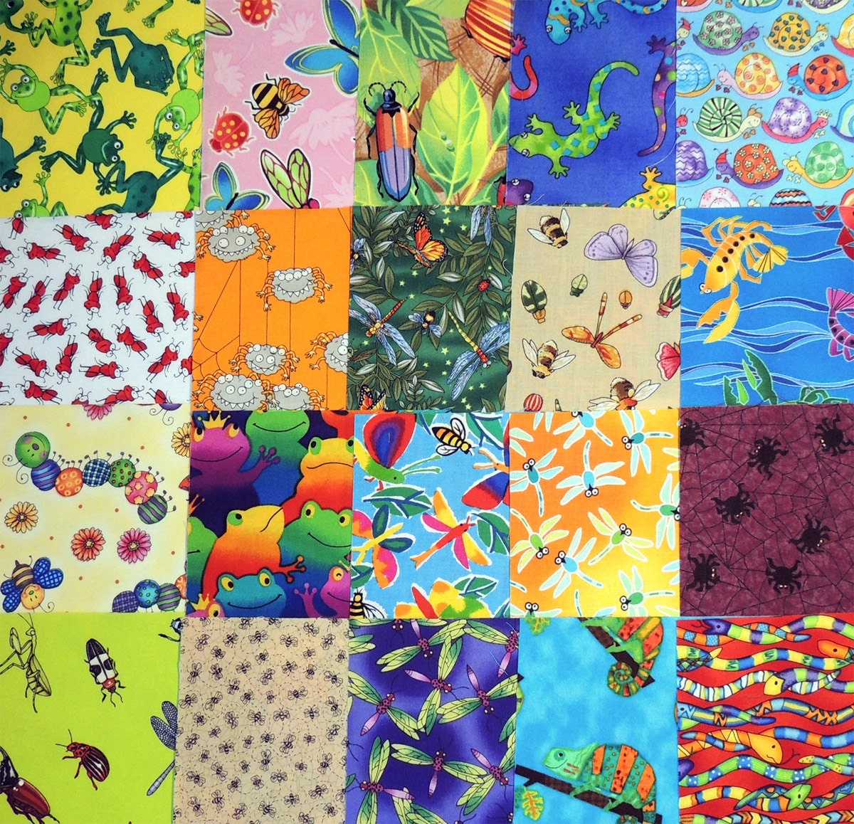 20 Different Bug Fabrics for bug jar quilt bug cotton fabric